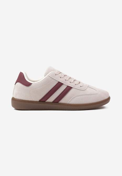 Beżowe Sneakersy z Geometrycznym Wzorem Naliette 4