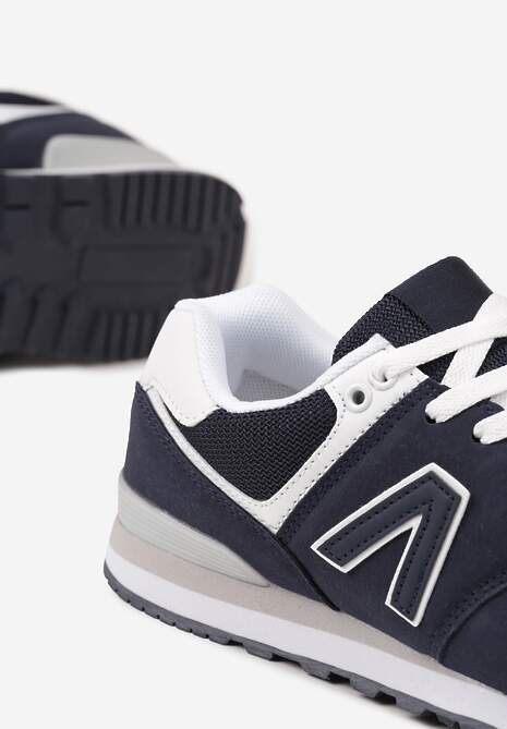 Granatowe Sneakersy Ozdobione Geometrycznym Motywem Rilenessa 6