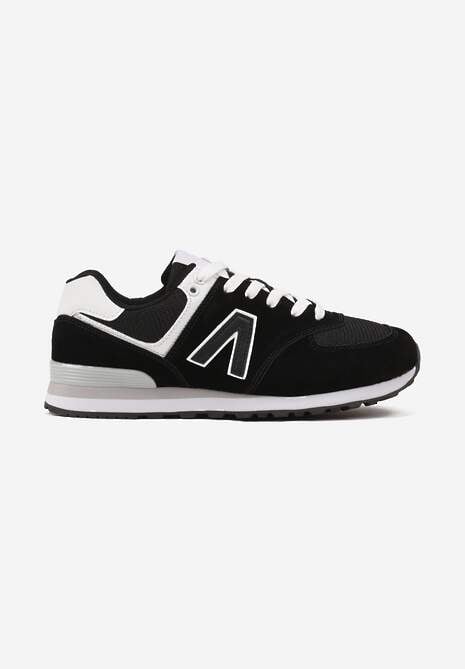 Czarno-Białe Sneakersy Ozdobione Geometrycznym Motywem Rilenessa 4