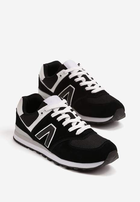 Czarno-Białe Sneakersy Ozdobione Geometrycznym Motywem Rilenessa 5