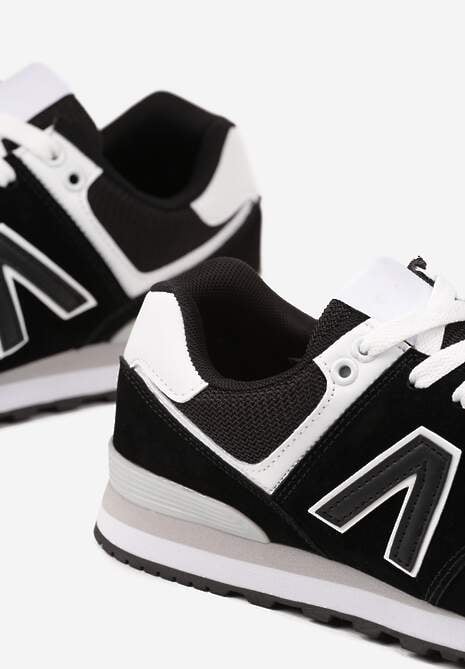 Czarno-Białe Sneakersy Ozdobione Geometrycznym Motywem Rilenessa 6