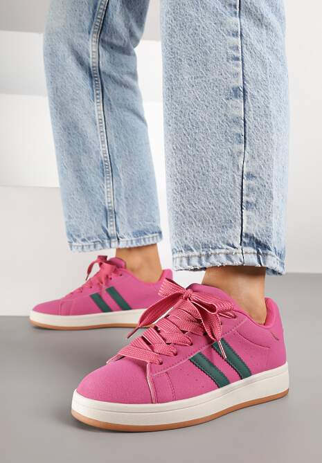 Różowe Sneakersy z Geometrycznym Wzorem Rillomia