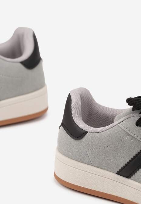 Szaro-Czarne Sneakersy z Geometrycznym Wzorem Rillomia 6