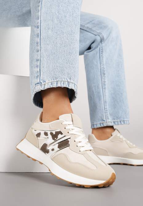 Czarno-Białe Sneakersy Ozdobione Geometrycznym Motywem Rilameia