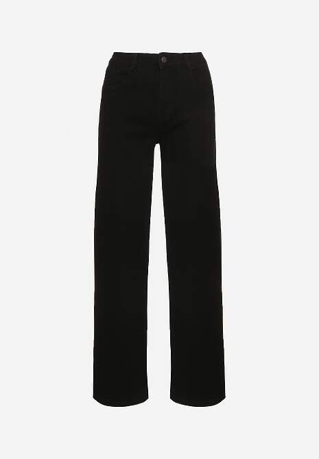 Czarne Jeansy High Waist z Szeroką Nogawką Riloresa 6