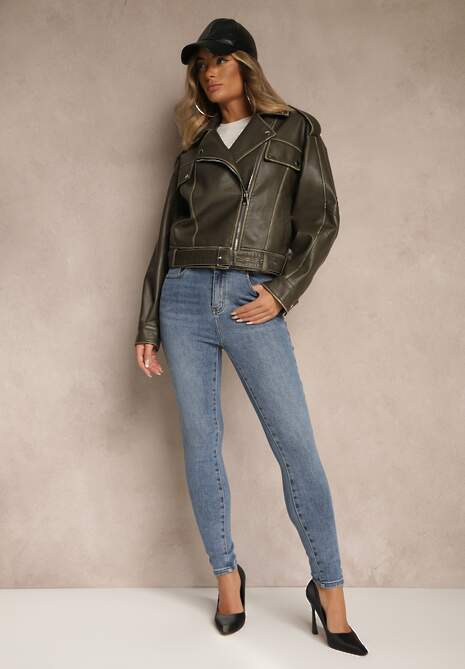 Niebieskie Jeansy Skinny High Waist Melarrii