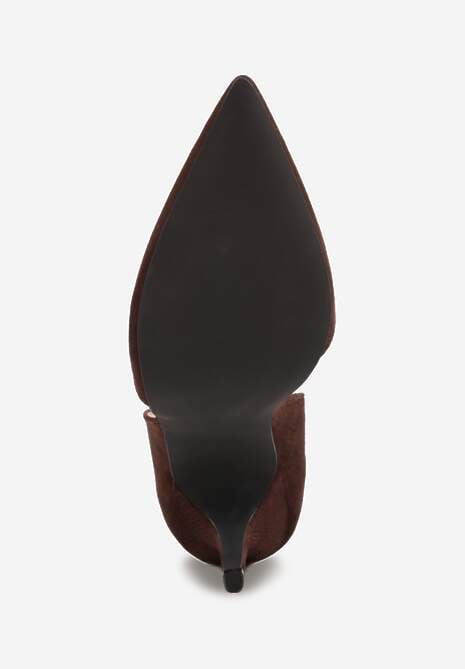 Brązowe Szpilki z Ozdobnymi Wycięciami Rriana 7