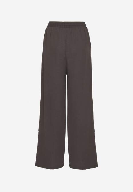 Szare Szerokie Spodnie z Wiskozą z Gumką w Pasie Lealirre 7