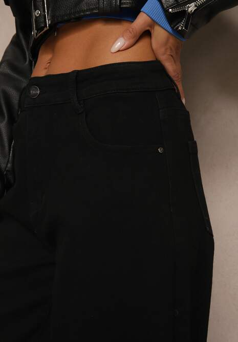 Czarne Jeansy Slouchy Regular Waist Fesarina 5