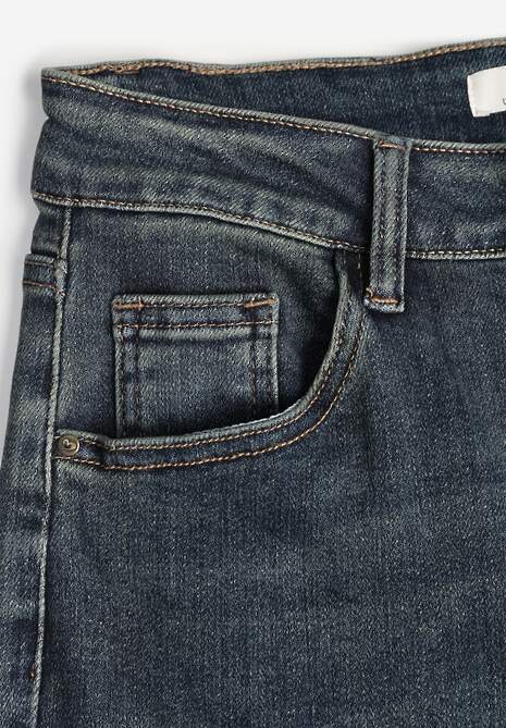 Niebieskie Jeansy High Waist o Kroju Dzwonów Feseara 6