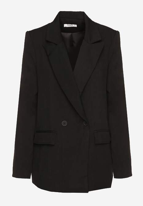 Czarna Marynarka Dwurzędowa o Kroju Oversize Clasora 6