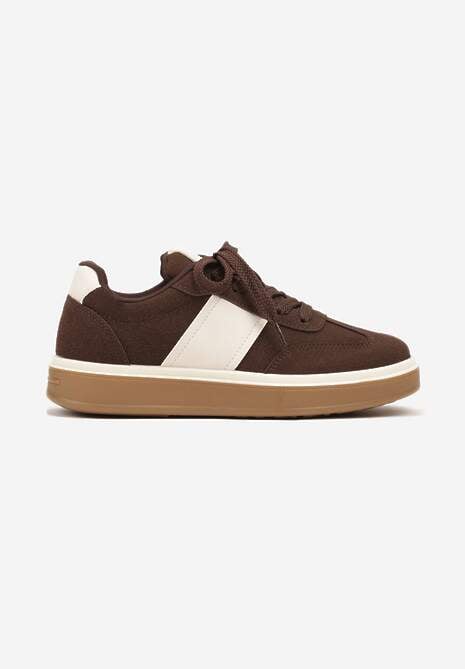 Brązowe Sneakersy na Kauczukowej Podeszwie Claside 4