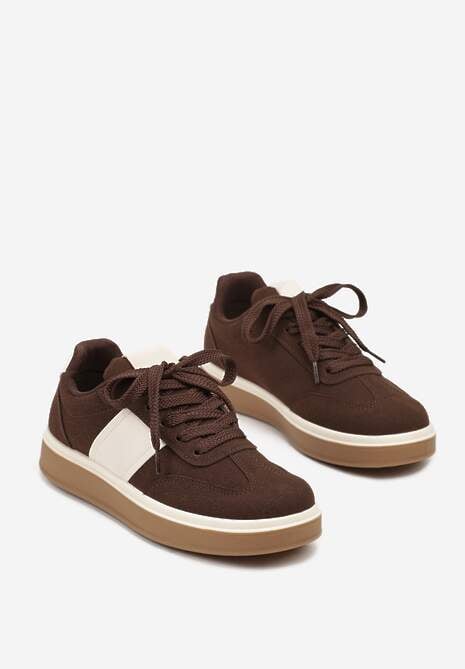 Brązowe Sneakersy na Kauczukowej Podeszwie Claside 5