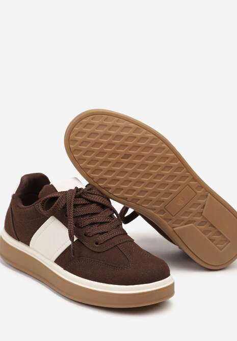 Brązowe Sneakersy na Kauczukowej Podeszwie Claside 6