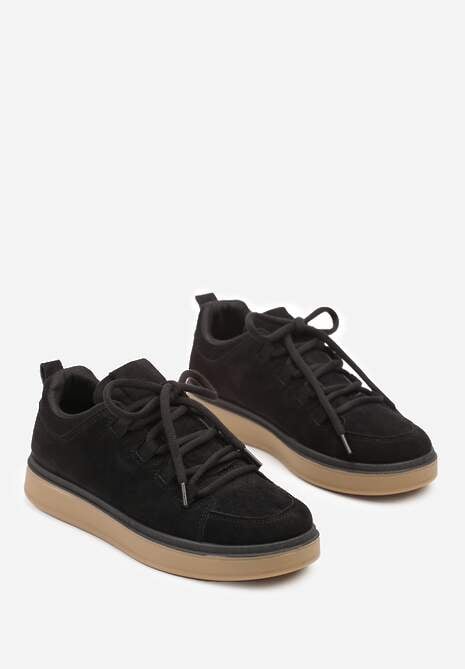 Czarne Sneakersy z Ozdobnymi Przeszyciami Zailera 5
