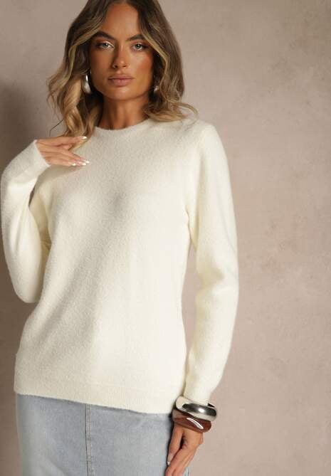 Jasnobeżowy Sweter z Wełną ze Ściągaczami Furrive 4