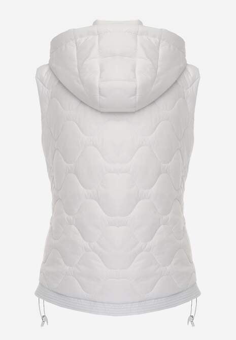 Biała Kamizelka z Odpinanym Kapturem i Pikowanym Wzorem Tiozarе 7