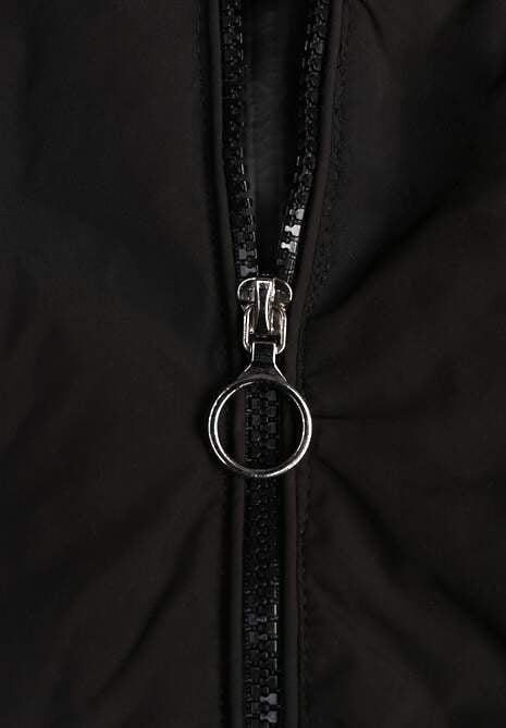 Czarna Pikowana Kurtka Przejściowa z Kapturem z Możliwością Odpięcia Olantta 6