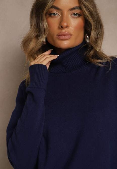 Pulover pe gât Avenella Bleumarin 5