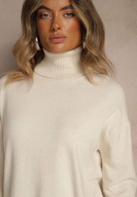Pulover pe gât Avenella Bej deschis 5