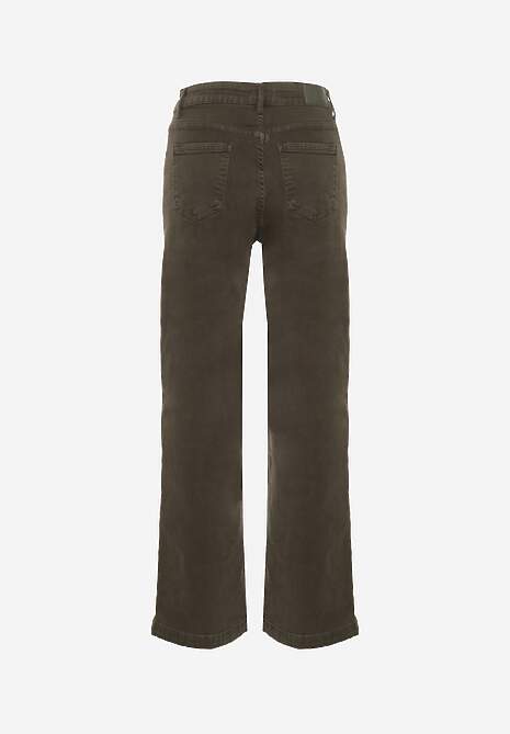 Ciemnozielone Szerokie Jeansy z Bawełny Violore 7
