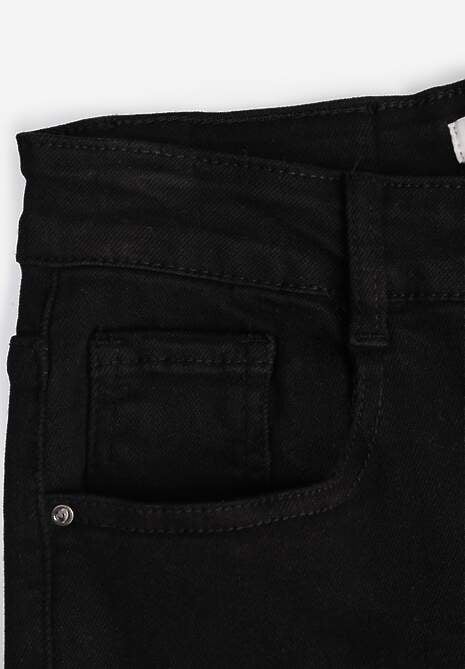 Czarne Bawełniane Jeansy High Waist z Szerokimi Nogawkami Leetie 6