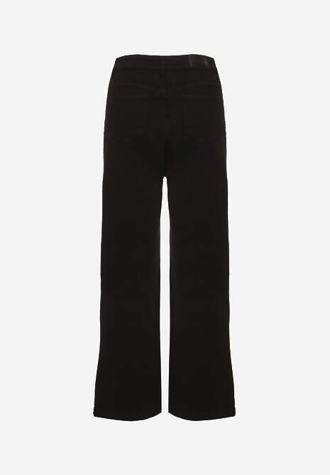 Czarne Bawełniane Jeansy High Waist z Szerokimi Nogawkami Leetie 7