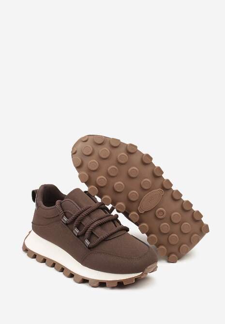 Brązowe Sneakersy na Platformie Ozdobionej Tłoczeniem Zerla 7