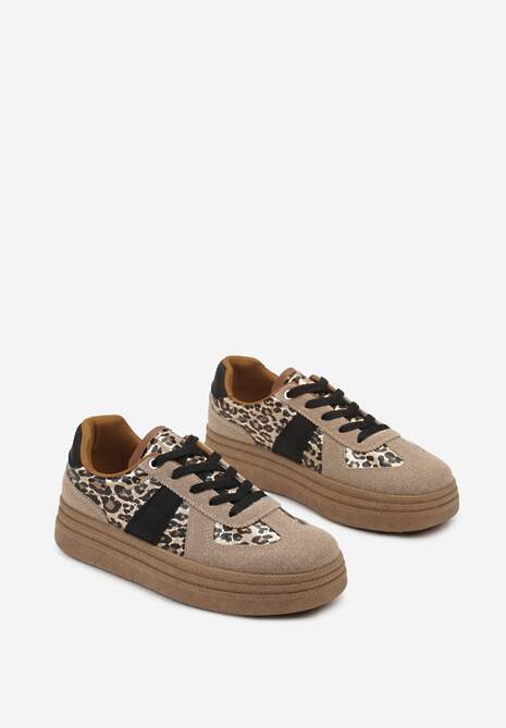 Panterkowe Sneakersy w Stylu Tenisówek na Platformie Gilritisa 5