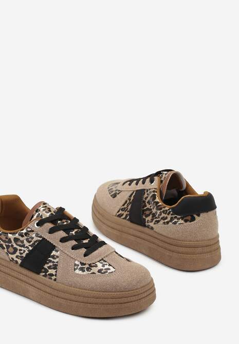 Panterkowe Sneakersy w Stylu Tenisówek na Platformie Gilritisa 6