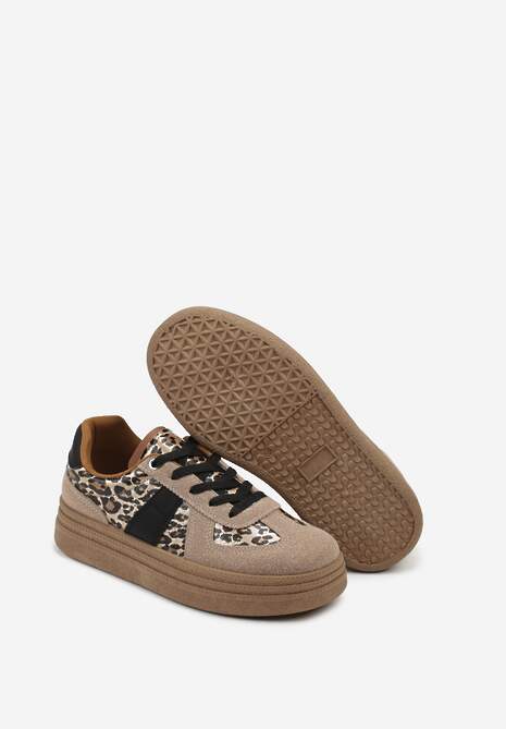Panterkowe Sneakersy w Stylu Tenisówek na Platformie Gilritisa 7