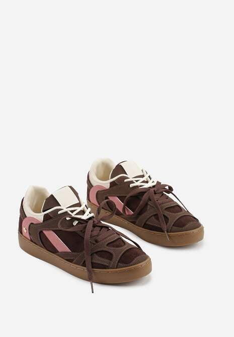 Brązowe Sneakersy Kultowe Tenisówki z Podwójnymi Sznurówkami Luvitta 5