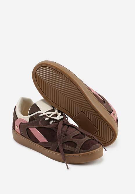 Brązowe Sneakersy Kultowe Tenisówki z Podwójnymi Sznurówkami Luvitta 7