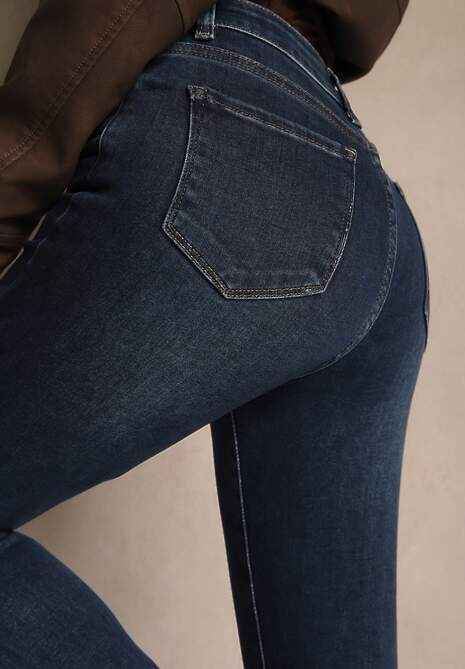Niebieskie Jeansy o Fasonie Skinny Regular Waist Razella 5