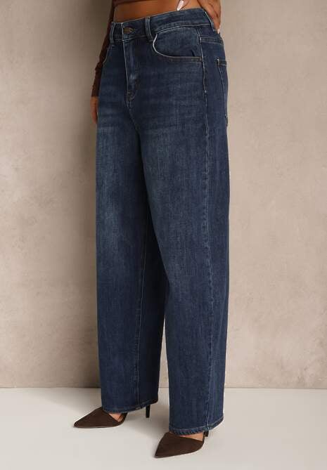 Niebieskie Jeansy High Waist Barrel Fit Salisette 4