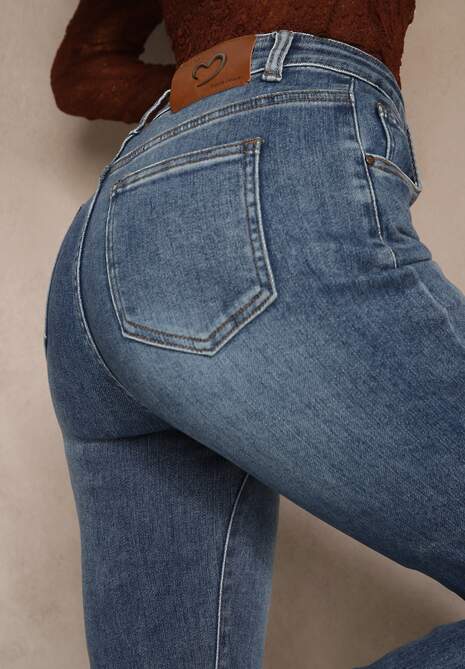 Niebieskie Jeansy Dzwony High Waist Lavea 5