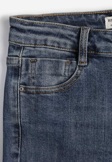 Niebieskie Jeansy Regular Waist z Bawełny o Kroju Dzwonów Zenirae 6