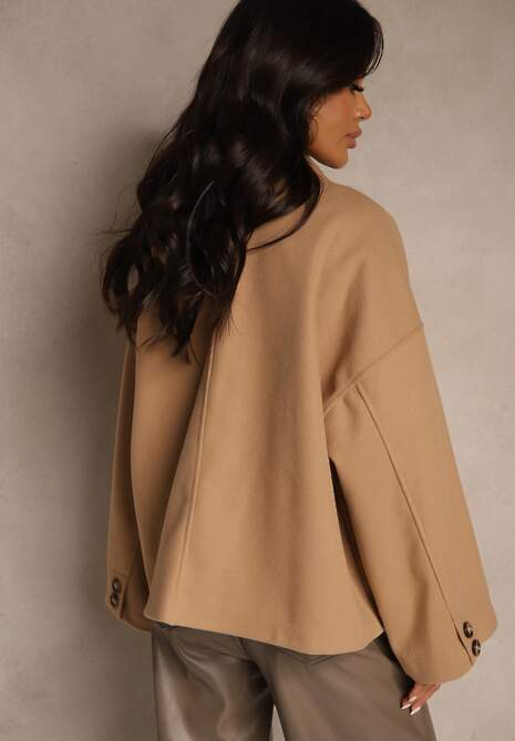 Beżowa Kurtka o Prostym Fasonie Tilanesa 4