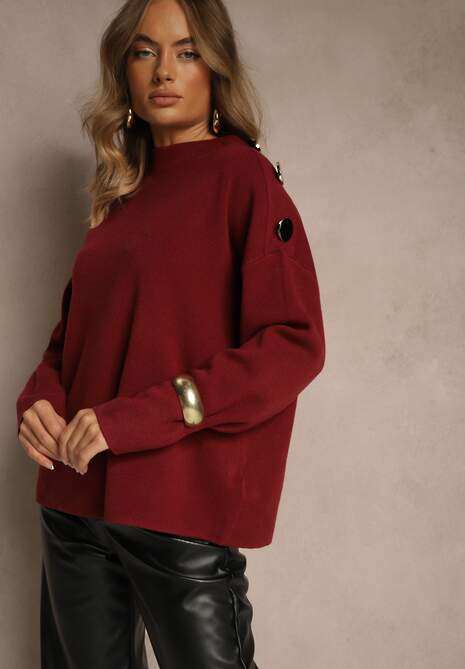 Pulover pe gât Ederlia Bordo