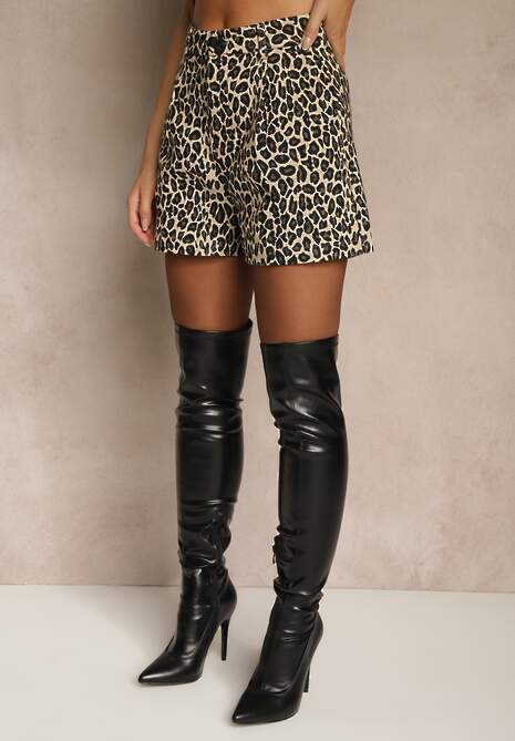 Panterkowe Klasyczne Szorty High Waist Amerre 4
