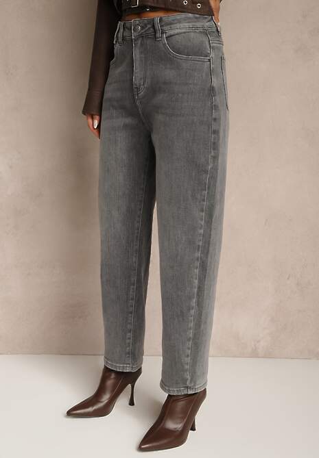 Szare Jeansy Mom Fit High Waist Ralineva 4
