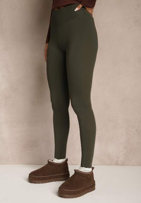 Ciemnozielone Legginsy Casual Regualr Waist Ralinsa 4