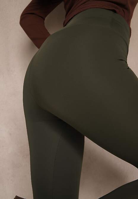 Ciemnozielone Legginsy Casual Regualr Waist Ralinsa 5