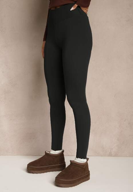 Czarne Legginsy Casual Regualr Waist Ralinsa 4