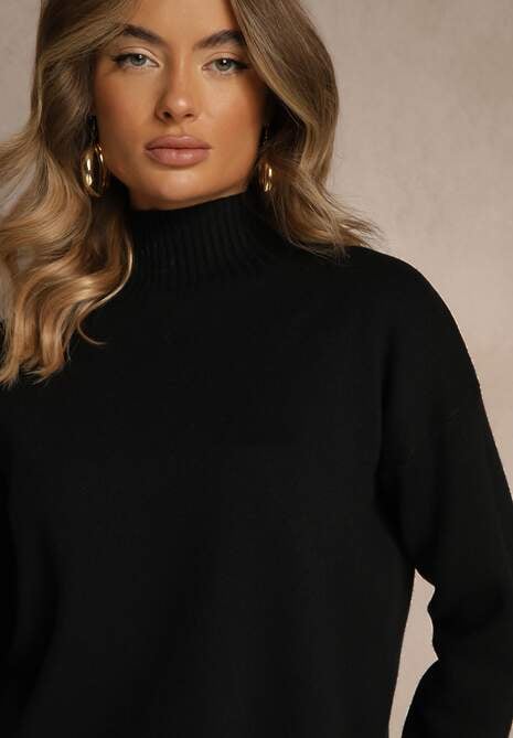 Czarny Gładki Golf Casual Raliana 5