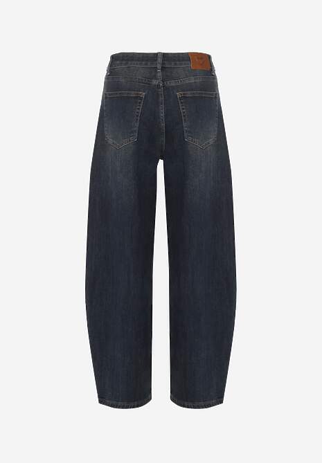 Granatowe Jeansy Barrel Fit High Waist Delandria 7