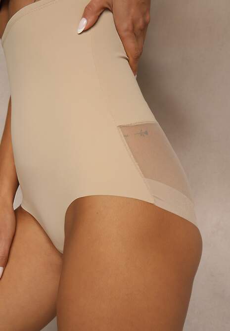 Beżowe Modelujące Majtki High Waist Liradeva 4