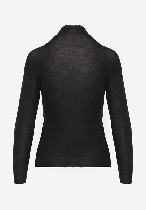 Czarna Wiskozowa Bluzka Longsleeve Golf z Kaszmirem Vidara 7