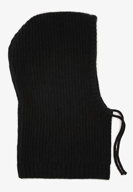 Czarna Czapka Balaclava z Wełną i Ściągaczami Linobra