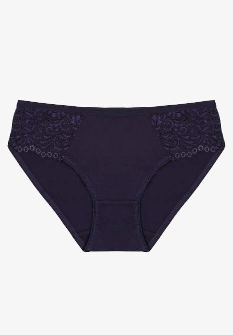 Granatowe Bawełniane Majtki Figi o Klasycznym Fasonie Venalice